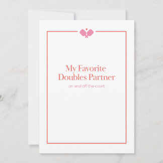 Pickleball Doppelpartnerkarte | Pink Orange