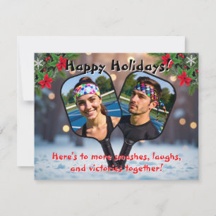Pickleball Double Trouble & Holiday Hustle Feiertagskarte