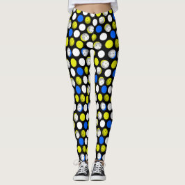 Pickleball Druck - grüne weiße blaue Tupfen Leggings
