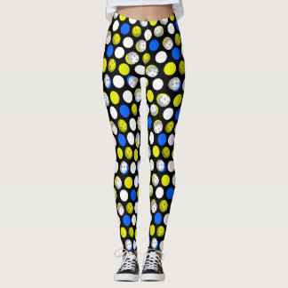 Pickleball Druck - grüne weiße blaue Tupfen Leggings