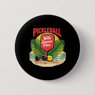 Pickleball-Ehefrau Sommer-Vibes Retro-Strand Button