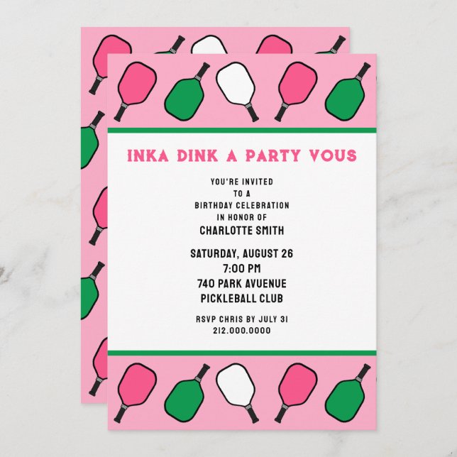 Pickleball Einladung (Vorne/Hinten)