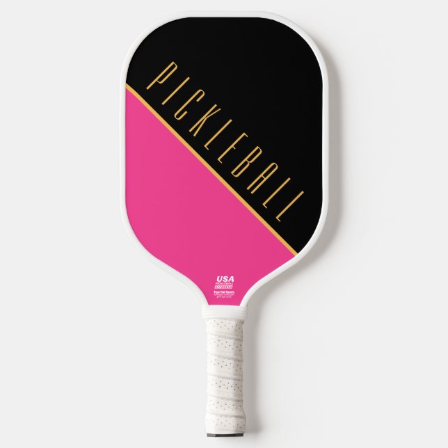 PICKLEBALL Eleganter, rosafarbener, schwarzer Farb Pickleball Schläger (Vorderseite)
