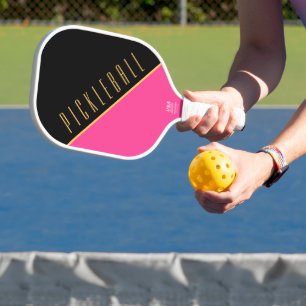 PICKLEBALL Elegantes Rosa-Schwarz-Schrägfarbenbloc Schläger