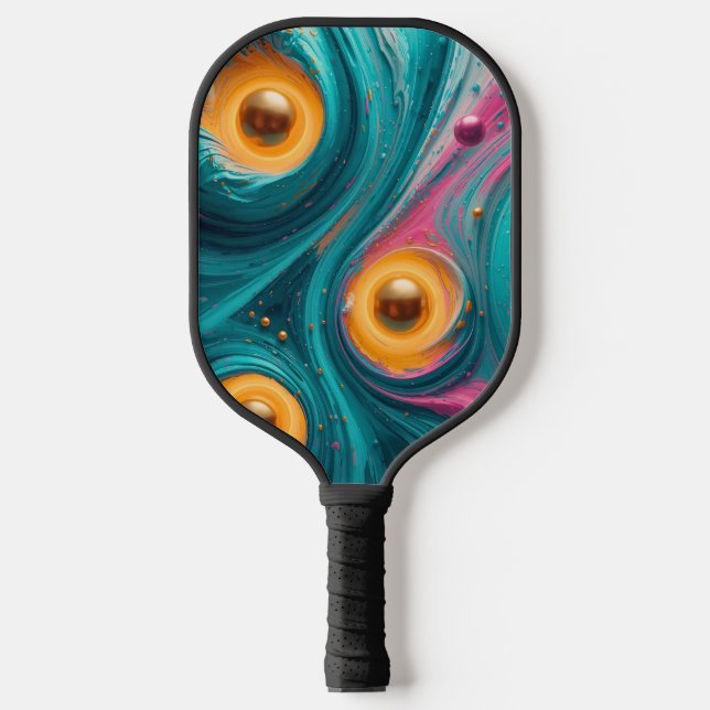 Pickleball Energy Swirl - Abstraktes Motion Poster Schläger (Vorderseite)