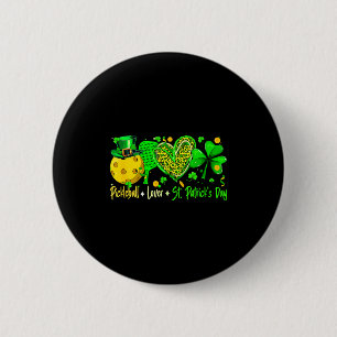 Pickleball-Enthusiast St. Patrick's Day Spieler Te Button