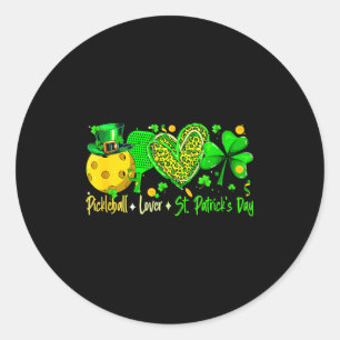 Pickleball-Enthusiast St. Patrick's Day Spieler Te Runder Aufkleber