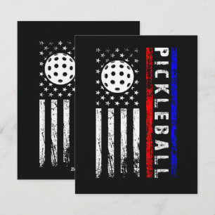 Pickleball-Enthusiasten 4. Juli Amerikanische Flag Feiertagskarte
