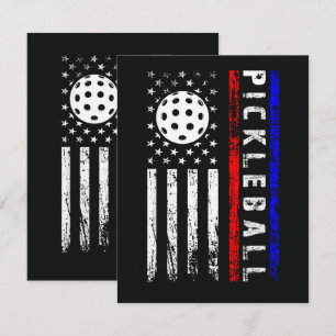 Pickleball-Enthusiasten 4. Juli Amerikanische Flag Karte