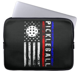 Pickleball-Enthusiasten 4. Juli Amerikanische Flag Laptopschutzhülle