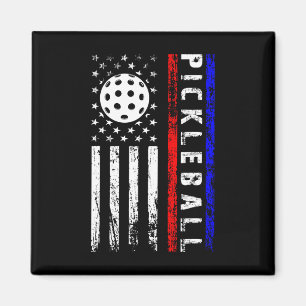 Pickleball-Enthusiasten 4. Juli Amerikanische Flag Magnet