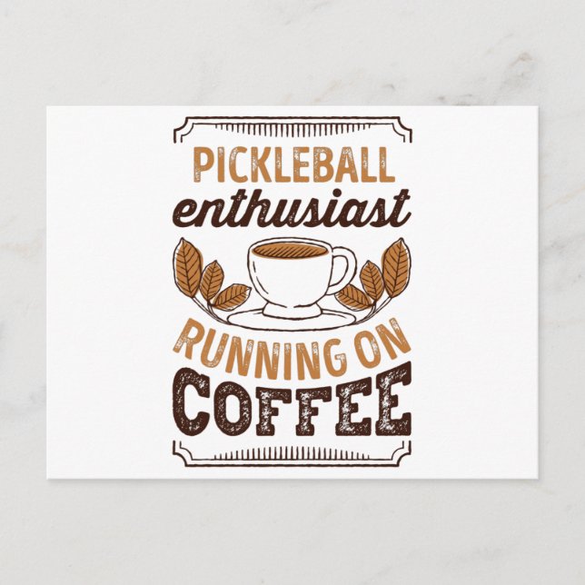 Pickleball-Enthusiasten, die auf einem Kaffeegesch Postkarte (Vorderseite)