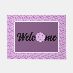 Pickleball Entryway Lavender und White Welcome Fußmatte