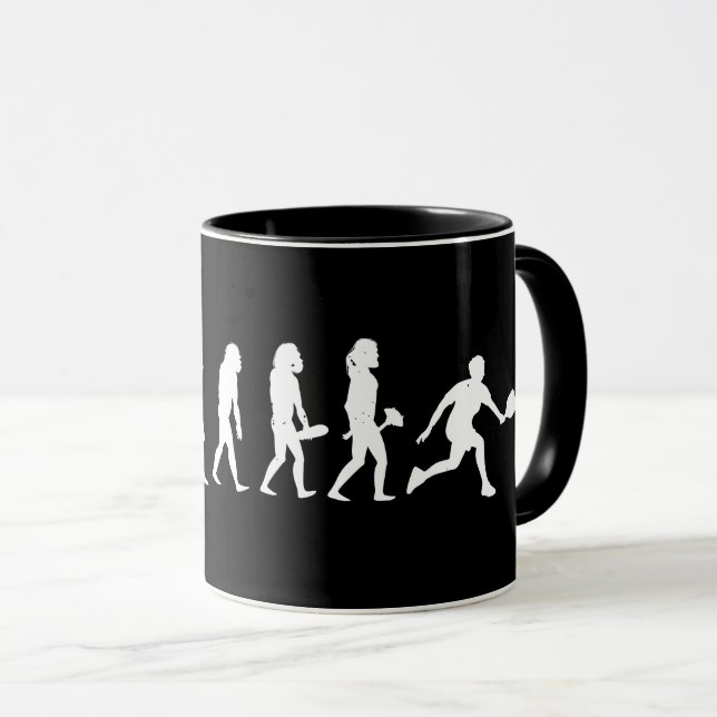 Pickleball Evolution Funny Pickleball Tasse (VorderseiteRechts)