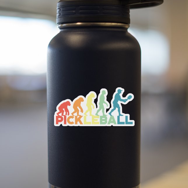 Pickleball-Evolution-Individuelle Name Aufkleber (A fun, whimsical sticker for pickleball enthusiasts. )