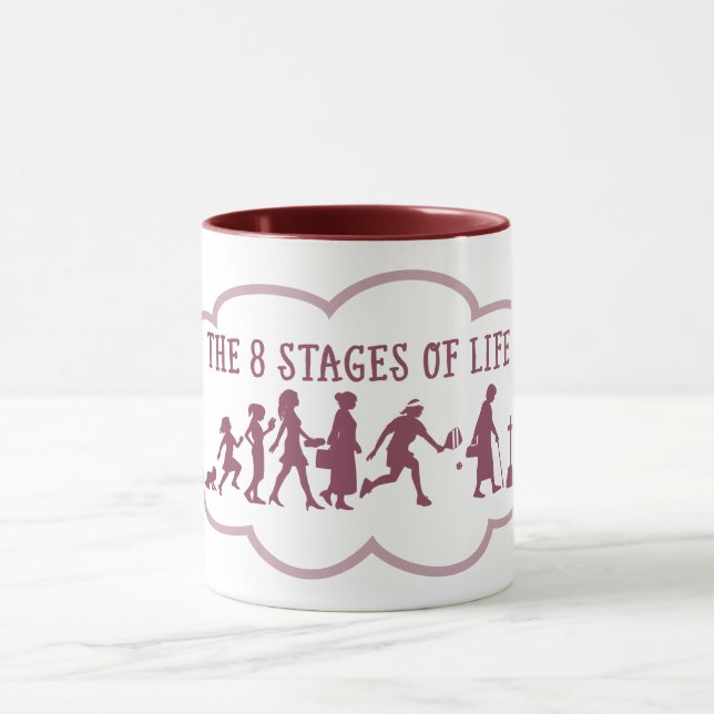 Pickleball Fan Spaß (8 Bühnen Leben) - rot Tasse (Zentrum)