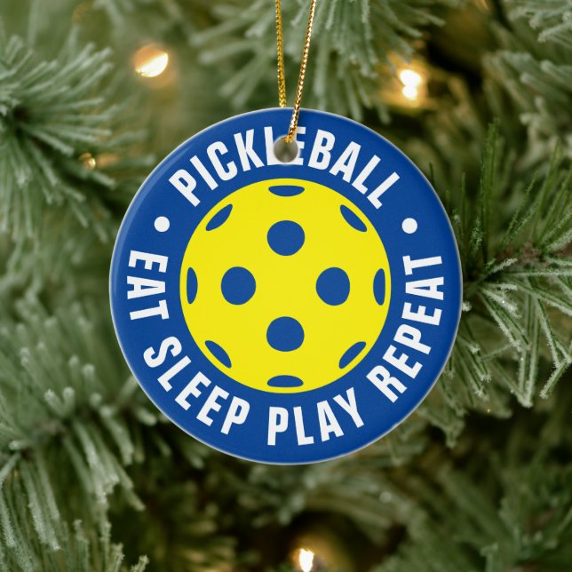 Pickleball Fan Weihnachtsbaumgeschenk Keramik Ornament (Baum)