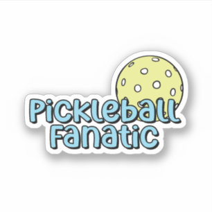 Pickleball Fanatic Blaues und gelbes Pickleball Aufkleber
