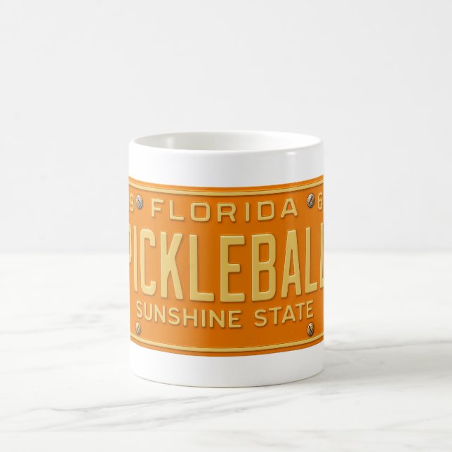 Pickleball Fanatic - Retro Florida License Plate Kaffeetasse (Mittel)