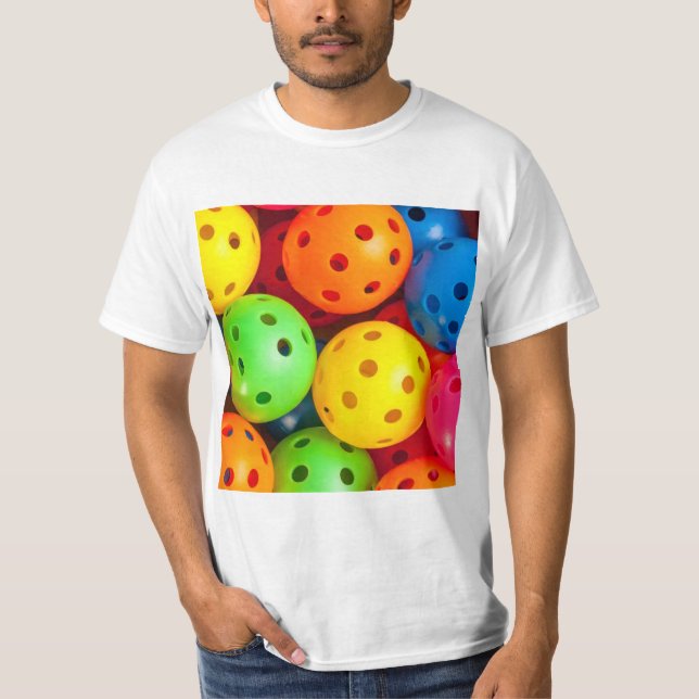 Pickleball farbenfroh T-Shirt (Vorderseite)