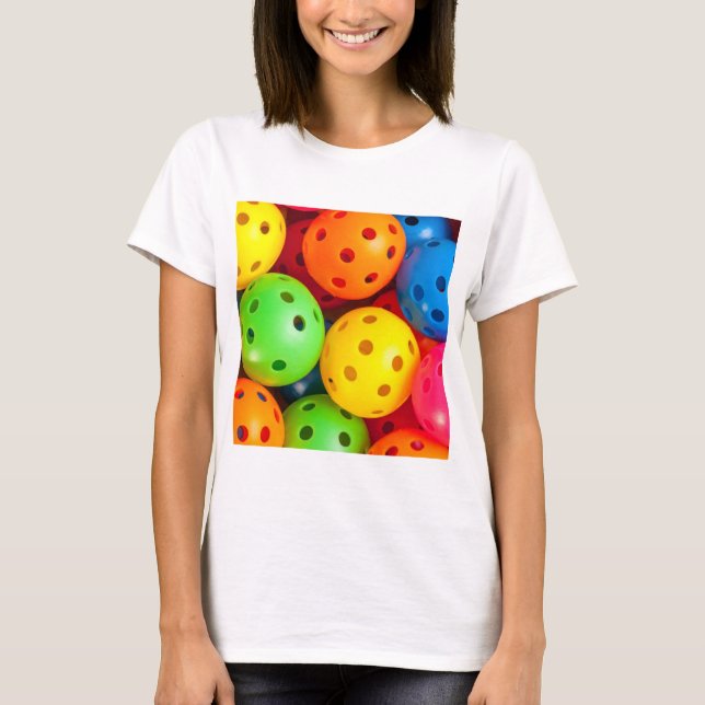 Pickleball farbenfroh T-Shirt (Vorderseite)
