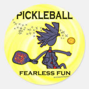 Pickleball Fearless Fun Runder Aufkleber