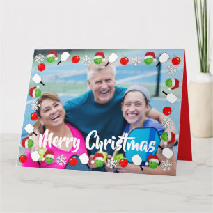 Pickleball-Feiertags-Fotobild Frohe Weihnachten Karte