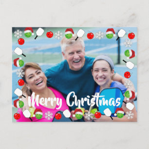 Pickleball-Feiertags-Fotobild Frohe Weihnachten Postkarte