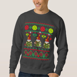 Pickleball Festive Gnomes Ugly Sweater Sweatshirt