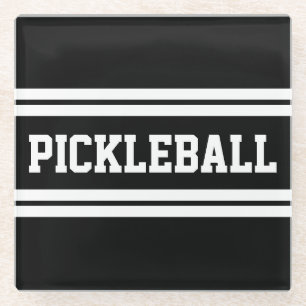 PICKLEBALL Fett sportliche Schwarz-weiße Racing St Glasuntersetzer