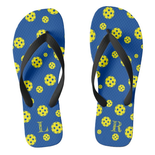 Pickleball Flip Flops mit individuelle Name-Initia (Fußbett)