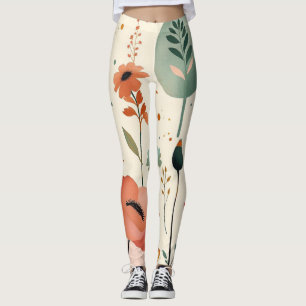 Pickleball Floral Paddle Whimsistische Wildblume Leggings