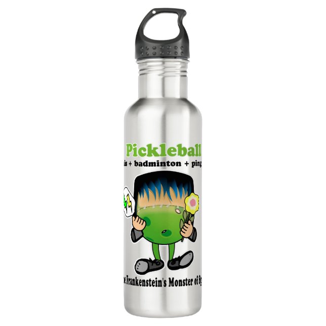 Pickleball - Frankensteins Monster des Sports Edelstahlflasche (Vorderseite)
