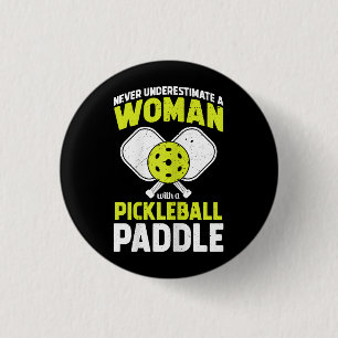 Pickleball-Frau Lustiges Pickleball-Spieler-Gesche Button