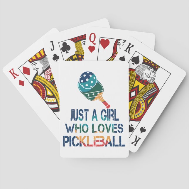 Pickleball Frauen Regenbogen Spielkarten (Rückseite)