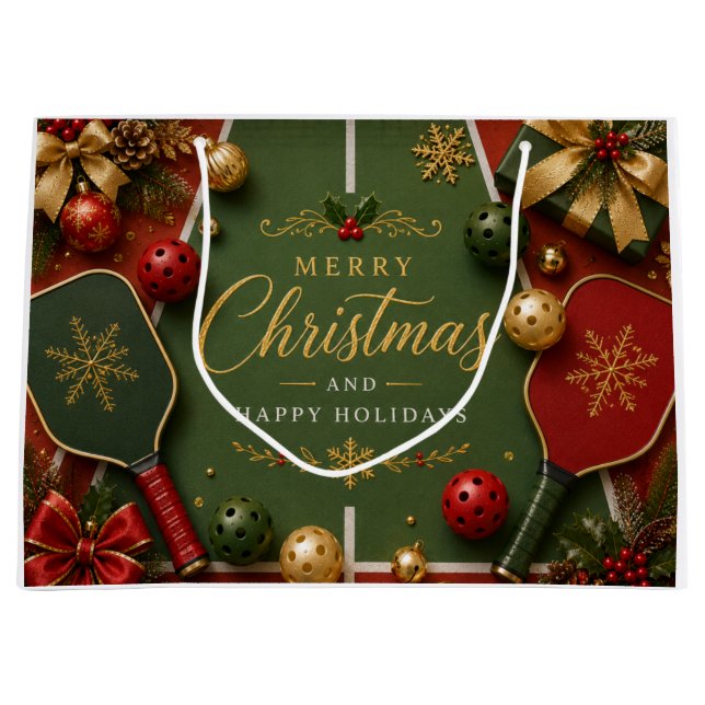 Pickleball Frohe Weihnachten  Große Geschenktüte (Vorderseite)