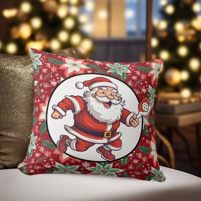 Pickleball Frohe Weihnachten Kissen (Double sided Christmas pillow with Pickleball motif. )