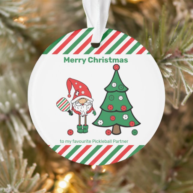 Pickleball Frohe Weihnachten Ornament (Baum)