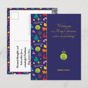 Pickleball 🎄 Frohe Weihnachten, Sondertext Postca Postkarte