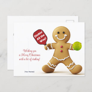 Pickleball 🎄 Frohe Weihnachten, Sondertext Postkarte