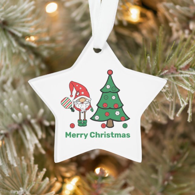 Pickleball Frohe Weihnachtsstar Ornament (Baum)