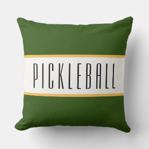 PICKLEBALL Fun Forest Green White Racing Streifen Kissen