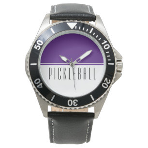 PICKLEBALL Fun Moderner Lila Farbblock Armbanduhr