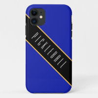 PICKLEBALL Fun Royal Blue Black Diagonal Streifen
