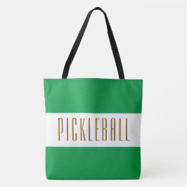 PICKLEBALL Fun Sporty Bright Green White Stripes