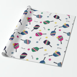 Pickleball Fun Strip Paddles Dink Wrapping Paper Geschenkpapier