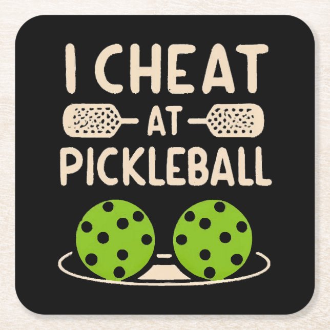Pickleball Funny Rechteckiger Pappuntersetzer (Vorderseite)