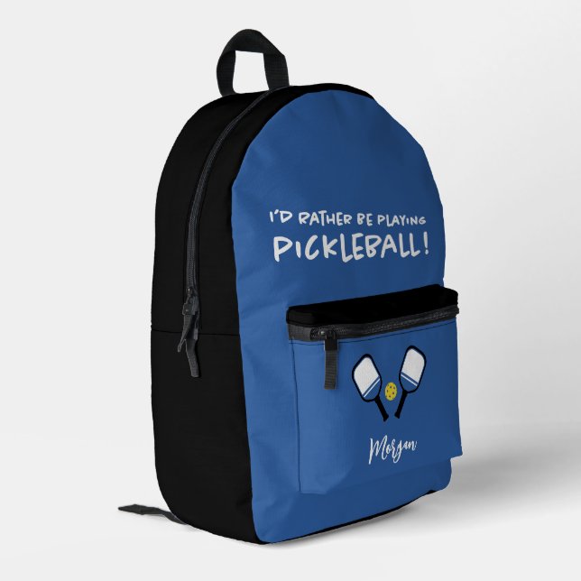 Pickleball Funny Sport Niedlicher Individuelle Nam Bedruckter Rucksack (Rückseitige Ecke links)