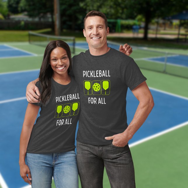 Pickleball für alle Paddeln und Ball T-Shirt (Von Creator hochgeladen)