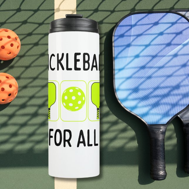 Pickleball für alle Paddeln und Ball Thermosbecher (Von Creator hochgeladen)